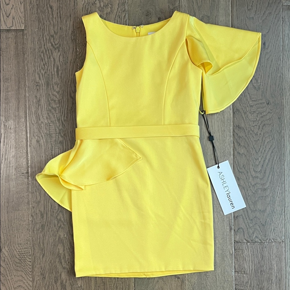 ASHLEY Lauren Girls 6 Yellow Interview Dress